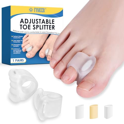 2 Pcs Séparateur d'orteils en gel Transparent, Séparateurs d'orteils Correcteur d'oignon, Séparateurs d'orteils Orthese en silicone pour se chevauchant, Soulager la Pression du Pied