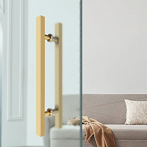 Mampara de Ducha de Vidrio corrediza para hoteles, hogares, oficinas, Tiendas, Puertas de Granero, Puertas de Empuje y tracción (Color: Dorado, tamaño: 800 mm (600 mm))