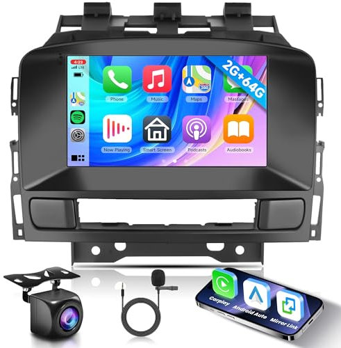 2G+64G Wireless Carplay Android Autoradio 2 Din für Opel Astra J/Buick Excelle GT XT 2010-2014 9 Zoll Autoradio mit Android Auto Navi GPS WiFi Mirror Link Bluetooth FM/RDS/USB/EQ/SWC Rückfahrkamera