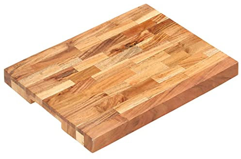 Brokky Hackblock KüChenbrett Groß 40×30×4 cm Akazie Massivholz Schneidebrett Holz