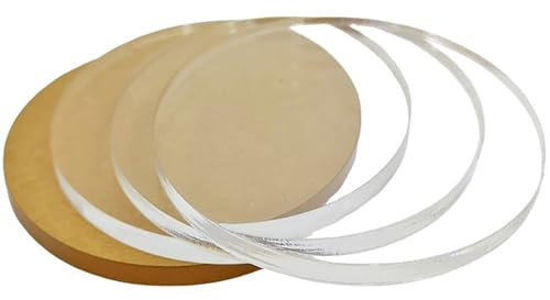 COYOUCO 20 Feuilles acryliques Transparentes, ébauches acryliques Rondes de 1,5 mm d'épaisseur, Panneau de disques acryliques pour Cadre Photo Peinture Bricolage,20mm