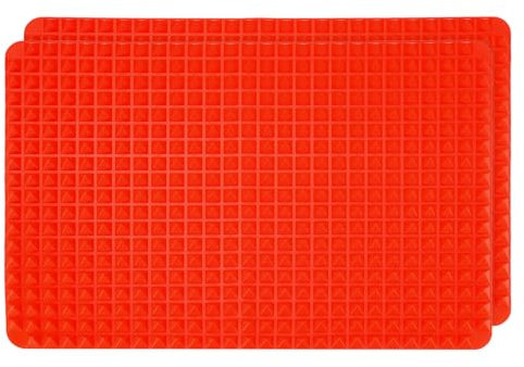 sourcing map 2 Pack Silicone Dish Drying Mat, 15.4 x 10.8 Extra Large Silicone Trivet for Dishes Hot Pots and Pans Heat Resistant Non-slip Dish Drying Pad for Kitchen Counter, Red
