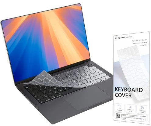 Keyboard Cover Protector Compatible with MacBook Air 13 Air 15 Pro 14 Pro 16 M4 M3 M2 Chip (ISO Layout) - Transparent Protective Water Proof TPU Keyboard Cover Skin Film
