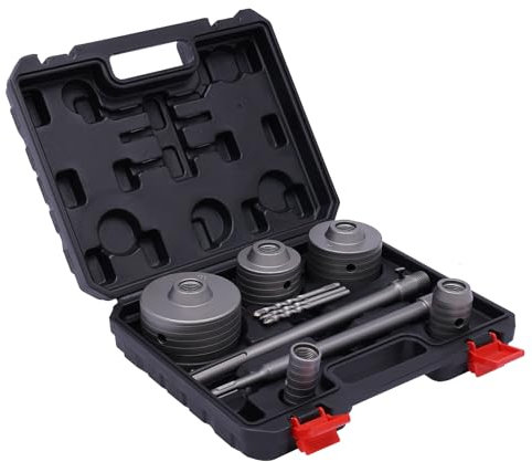 Lot de 9 couronnes de forage creuses - Diamètre 30, 40, 68, 80, 100 mm - Kit de scies cloches murales - Pour brique, argile, mousse et murs en béton
