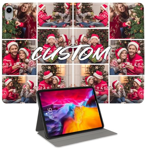 Custom Photo Personalized Flip Case for iPad Air 5th 10.9 inch(2022),Model Code: A2588/A2589/A2591 iPad Custom Picture Text Leather Stand Cover Shockproof Protective Case