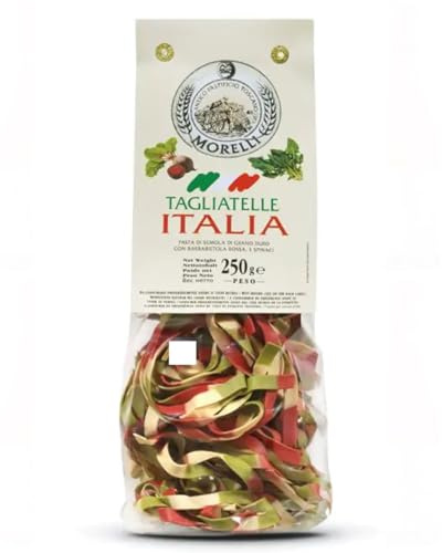 Morelli Tagliatelle mit Rote Beete und Spinat 3 farbig Pasta Nudeln Italien inkl. FeinWert E-Book (1 x 250g)