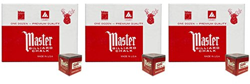 Masters Gray Billiard Cue Chalk - 3 Dozen
