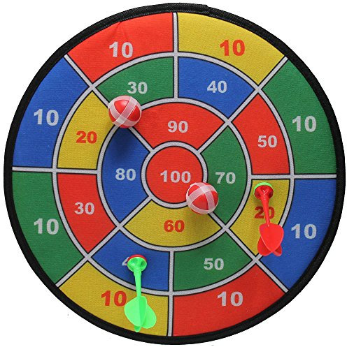 Land-Haus-Shop Dartscheibe 36 cm mit Klettband, Dart Spiel Klett Scheibe, Bälle, Pfeile