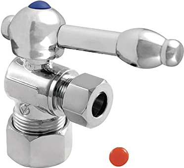 Kingston CC53301KL Quarter-Turn Angle Shut-Off Valve, Polished Chrome