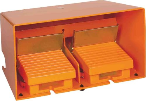 Schneider XPER5100D Fußschalter, doppelt XPE-R, mit Schutzhaube, Metallausfertigung, 2Ö+2S, Orange