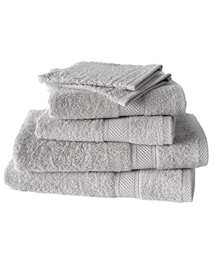 De Witte Lietaer 201391 Set de 2 Gants + 2 Serviettes 50 x 100 cm + 2 Draps de Douche 70 x 140 cm Coton Gris Clair