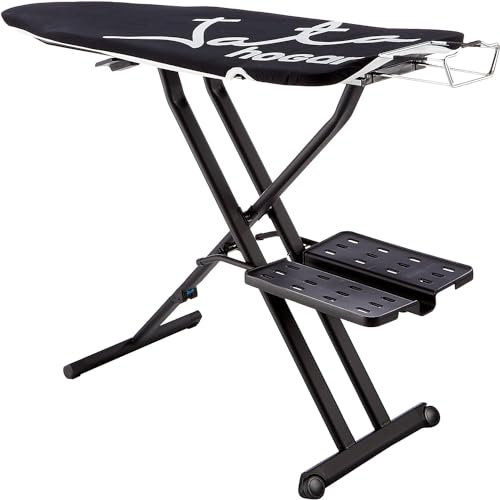 JATA HOGAR TP600 -Tabla de Planchar Plegable, Medidas 136 x 46 cm, Estructura Aluminio Anticorrosión, Resistencia 40 kg, Antideslizante, Funda 100% Algodón, Reposa Planchas, Fabricación europea