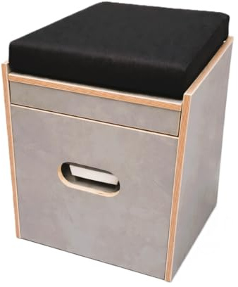 Freizeit - Wittke Camping Toilettenhocker Grau für Porta Potti 145 – Mit Toilette, Sitzpolster Schwarz, Stauraum, Wohnmobil & Camper WC-Möbel
