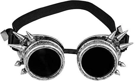 Boland - Brille Cyberpunk, Retro, Spacy, Steampunk, Dornen, Gummiband, Karneval, Halloween, Fasching, Mottoparty, Zubehör für Kostüme