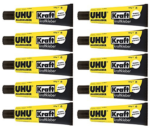 Uhu 45065 - Alleskleber Kraft, 125 g in Tube, transparent (125 g | 10 Tuben)