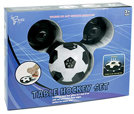 Table Hockey Set – Air Cushion Soccer Puck with 2 Pushers, Glides on Smooth Surfaces, Indoor Game for Kids Ages 3+