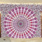 Bless International Handgefertigte indische Mandala-Wanddeko, Boho-Design, psychedelisch, Pfauen, Stranddecke, Tischdecke, Bettüberwurf, Tapisserie, Einzelbett-Größe (Twin), 140 x 185 cm, Rosa/Blau