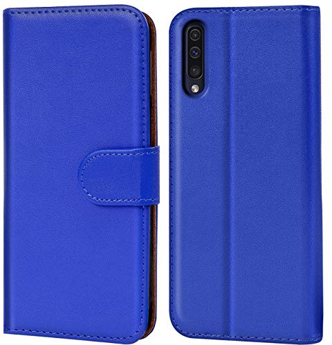 Verco Handyhülle für Samsung Galaxy A50 / A50s / A30s Hülle, Blau | Klapphülle klappbar, Book Case Handy Tasche, Schutzhülle mit Kartenslots, Aufstellfunktion, Flip Case Brieftasche