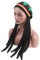 Amorar Perücke Beanie Strickmütze mit Dreadlocks Jamaika-Mütze Rasta Reggae Hiphop Rap Strickhüte Oversize Haube Fancy Dress Special Kappe