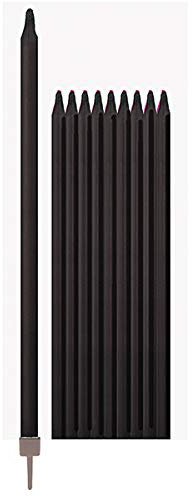 12 Candele NERA Mezzo Stelo - colore NERO - candeline in Cera Maxi per Torte e Dolci, Decorazione per Feste, Compleanno, Matrimonio ECC.- Candela Matita H15cm