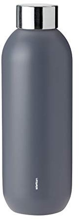 Stelton Thermosflasche Keep Cool - Thermo-Trinkflasche - Doppelwandige Isolierkanne - Moderner Design-Thermobecher für Wasser, heiße & kalte Getränke, Kaffee, Tee - 0,6 Liter, Granitgrau