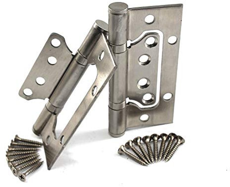 Annakideya 2 Stück 10,2 cm 304 Edelstahl Faspiroty unsichtbare robuste Kugellager Türscharniere Anti-Rost bewegen sich reibungslos und geräuschlos (Silber)