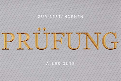 bsb Karte zur bestandenen Prüfung 11,5 x 17,0cm - hochwertige Herzlichen Glückwunsch Karte mit gold Schrift & Umschlag - Prüfung bestanden Karte mit Umschlag - Glückwunschkarte zu jedem Anlass