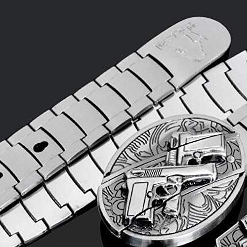 KSTYLE Metal Buckle Punk Personalisierte 304 Herren Edelstahl Gürtel Mann Selbstverteidigung Bund, Geeignet für Outdoor, Camping, Reisen muss tragen,E,115CM