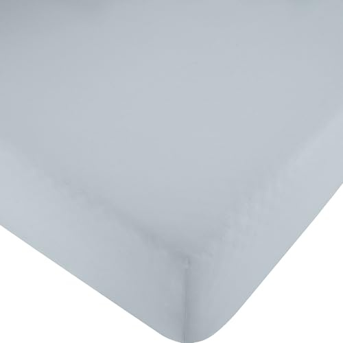 Erwin Müller Spannbettlaken, Spannbetttuch Renforcé Würzburg, Uni Silber Größe 190x200 cm - 200x200 cm - strapazierfähig, formbeständig, mit Rundumgummi