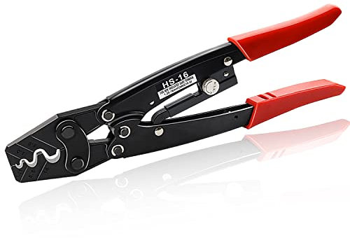 Herramientas de Crimpadora, KLEHOPE Crimpadora Terminales Electricos Trinquete Estructura que Ahorra Trabajo, Crimpadora se Utiliza para Casquillos de Extremo de Cable de 1,25-16 mm² (AWG 16-6)