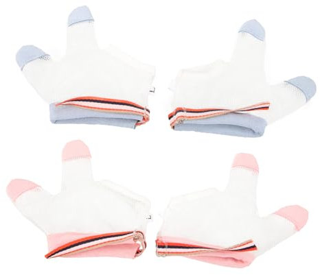 MILISTEN 2 Pairs Baby Thumb Sucking Stop Gloves, Stop Thumb Sucking Finger Guard, Infant Teething Mitten Glove, No Scratch Breathable Finger Protection for Kids Toddlers (Assorted Color)