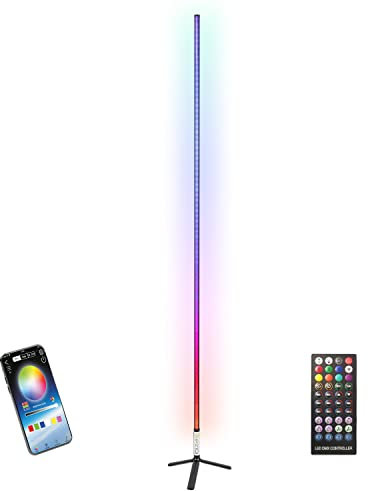 Ibiza Light - Tube Lumineux noir sur pied 1,8m RGB LED MAGIC-COLOR-STICK-1.8BK - Télécommande - Gamer - Bar - Pub - Restaurant