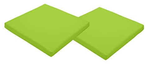 Gardenista Stuhlkissen 44 x 50 x 5 cm - Polsterauflage Auflage für Stühle/Rattanstühle Stuhlauflage mit Schleifenbändern -Wasserresistent Indoor Outdoor Sitzkissen für Gartenstuhl (Limette, 2)