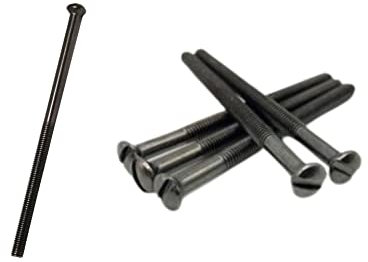 Pack of 10 Electrical Screws 50mm Black Nickel M3.5 Long Socket Screw Switch Plugs Fixings Raised Slotted Head