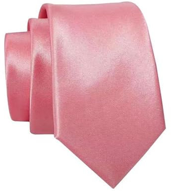 Massi Morino Krawatte altrosa schmal für Herren - 6 cm - Tie Schlips uni einfarbig I Slim Fit Kravatte dunkelrosa