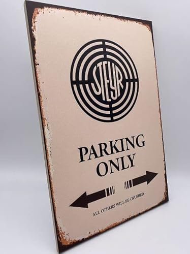 Hochwertiges Holzschild 30 x 20 x 1cm Steyr Parking Only - DekoNo7