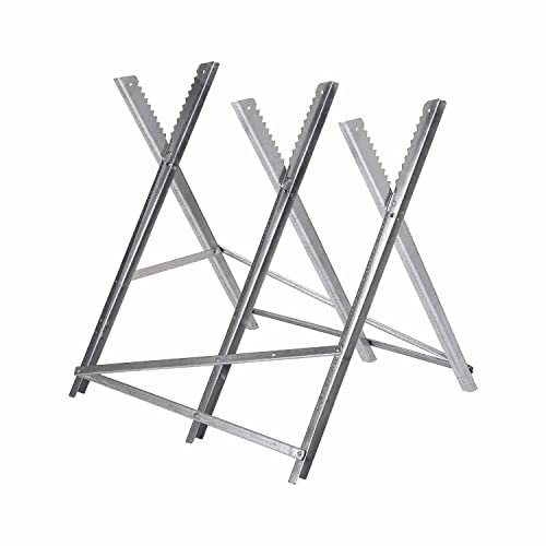 BOUDECH WADAH – Caballete para leña, de aleación de acero, soporte para corte de leña manual y con motosierra, carga máxima 150 kg