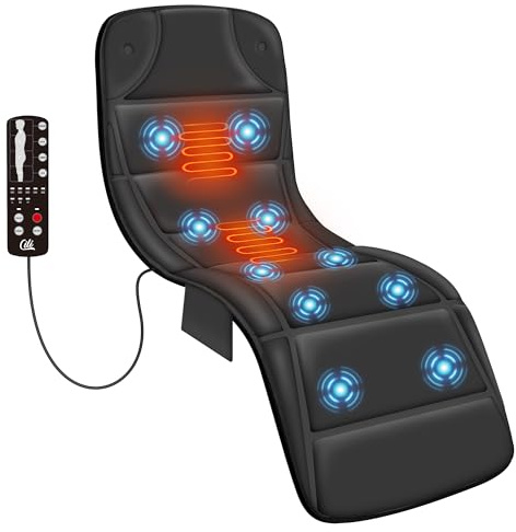 CILI Massage Mat Full Body,Massager Chair Pad,10 Vibration Motors & 5 Massage Modes,Back Massager for Bed,Massage Mattress Pad for Back,Heating Pad with Auto Shut Off