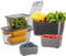Luxear Fresh Food Storage Containers for Fridge, 3 Pack Fridge Fruit Storage Container 4 L+1.7 L+0.5 L Fresh Produce Saver BPA Free With Vents, Vegetable Lettuce Salad Fruit Container for Fridge,Grey