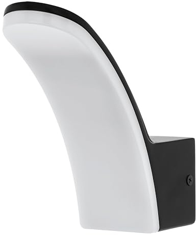 EGLO LED Wandleuchte außen Laconella-E, Außenlampe Hauswand | gebogene Außenleuchte aus Kunststoff in Schwarz und Weiß, neutralweiß, IP44