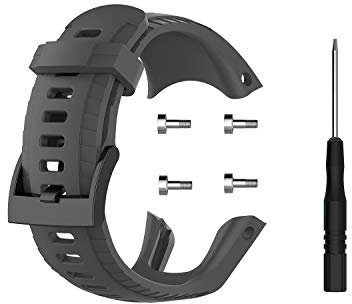Cinturino in silicone compatibile con Suunto 5,cinturino di ricambio sportivo, impermeabile,per uomini e donne, morbido e durevole,grigio,silicone