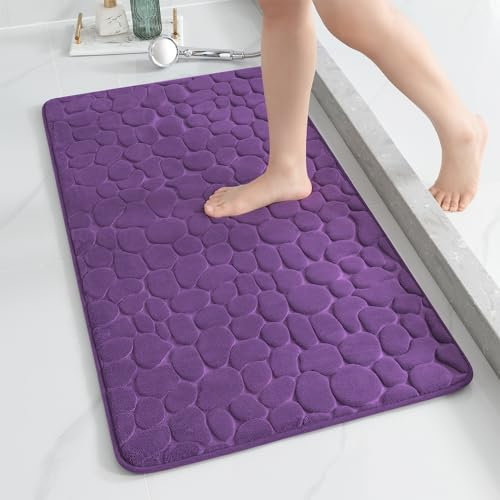 YIHOUSE Läufer aus Memory-Schaum, Kopfsteinpflaster, Badezimmerläufer, super wasserabsorbierend, Badematten für Badezimmer, maschinenwaschbar, Badteppiche für Flur, Schlafzimmer, Waschküche (61 x 129