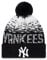 New Era New York Yankees MLB Mütze Winter Bommel Beanie blau weiß Baseball NY-Logo - One-Size