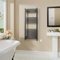 Warmehaus Electric Heated Towel Rail Curved Anthracite Bathroom Towel Radiator 1200x500mm - 600W