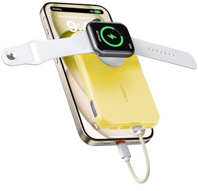 VEGER Power Bank Fast Charger,10000mAh Portable Charger,Built-in iPhone to Type C bi-Directional Connection Cable Battery Pack Compatible with iPhone,Apple Watch,Type C Smartphones,Samsung,iPad etc