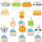 Silars Tier Cupcake Topper, 24 Stücke Tortendeko Tier Deko Geburtstag, Tier Tortenaufleger für Cupcake DIY Deko für Wald, Tiermotiv, Babyparty, Geburtstag, Party