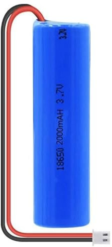 BaYte 3.7V 2000mAh Rechargeable Battery, 18650 Lithium-Ion Battery, DIY Cable Rechargeable Battery, with XH 2P Plug, 1 Pcs