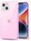 Svanove for iPhone 14 Plus Clear Case Square Rectangle Edge, Aesthetic Trendy Girly Transparent Silicone Rubber Phone Case for Women, Thin Slim TPU Bumper Protective Cover, Light Pink