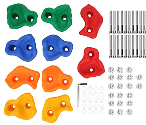 Soportes para Escalada en Roca para Niños, con Forma de Nariz de Cerdo de Colores, Soportes para Escalada en Roca para Niños, Kit de Escalada en Pared con Accesorios de Montaje,
