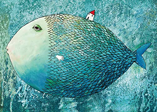 1000 piece jigsaw puzzles for adults-Big Fish Puzzles Art Fish Painting Jigsaw Puzzles Small House Puzzles for Adults 1000 Piece Educational Puzzle Game Intellectual Toy for Teens Kids